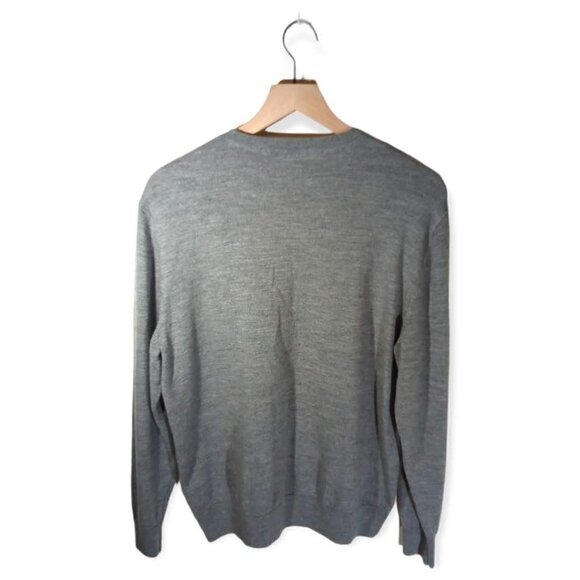 turnbury Gray Checkered Crew Neck Long Sleeve Wool Sweater Size L - Picture 2 of 4